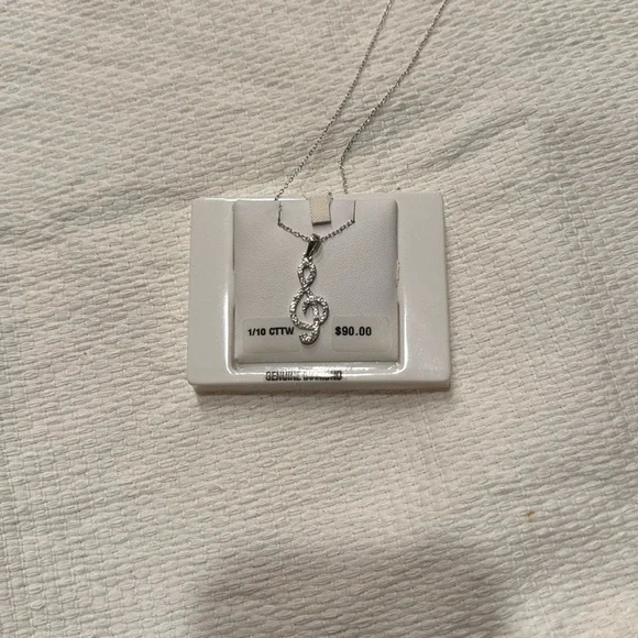 Silver Treble Clef Pendant Necklace - Picture 3 of 7